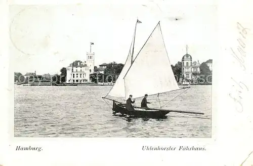 Uhlenhorst Faehrhaus Segelboot Kat. Hamburg