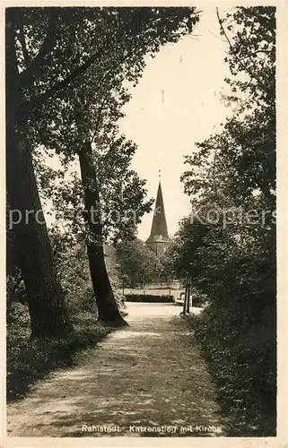 Rahlstedt Hamburg Katzenstieg mit Kirche Kat. Hamburg