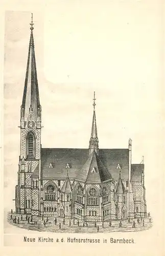 Barmbek Neue Kirche an der Hufnerstrasse Illustration Kat. Hamburg