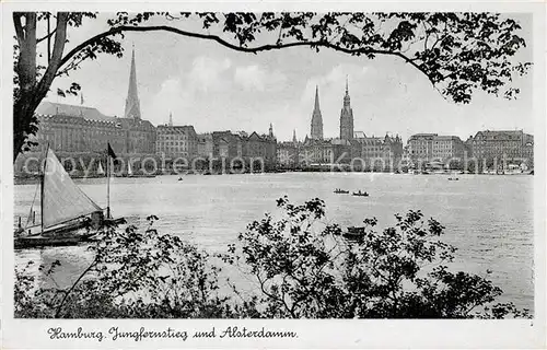 Hamburg Jungfernstieg und Alsterdamm Bromsilber Imitation Kat. Hamburg