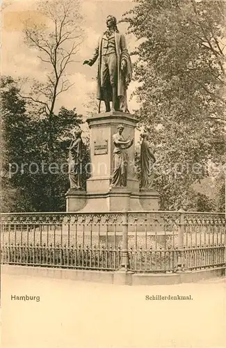 Hamburg Schillerdenkmal Statue Kat. Hamburg