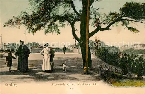 AK / Ansichtskarte Hamburg Promenade auf der Lombardsbruecke Kat. Hamburg