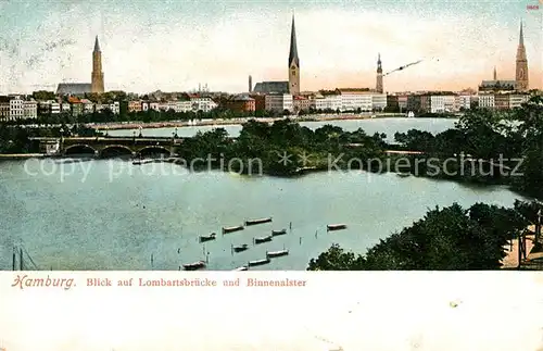 AK / Ansichtskarte Hamburg Blick auf Lombardsbruecke und Binnenalster Kat. Hamburg