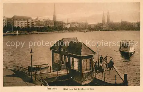 AK / Ansichtskarte Hamburg Blick von der Lombardsbruecke Bootsanleger Kat. Hamburg