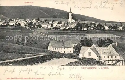 AK / Ansichtskarte Oberwiesenthal Erzgebirge mit Fichtelberg Kat. Oberwiesenthal