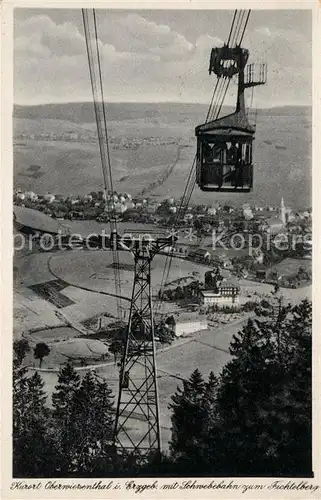 AK / Ansichtskarte Oberwiesenthal Erzgebirge mit Schwebebahn zum Fichtelberg Kat. Oberwiesenthal