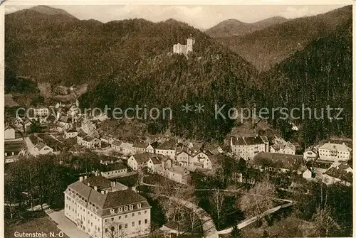 AK / Ansichtskarte Gutenstein Niederoesterreich Panorama mit Ruine Kat. Gutenstein