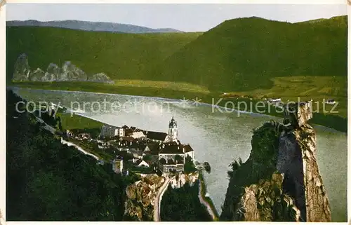 AK / Ansichtskarte Duernstein Wachau Donaupartie mit Kirche und Ruine  Kat. Duernstein