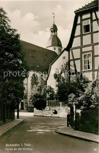 Schmoelln Thueringen Partie an der Kirche Kat. Schmoelln