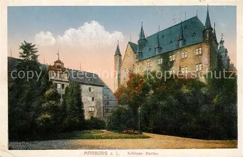 Marburg Lahn Schloss Partie Kat. Marburg