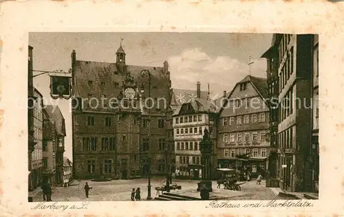 Marburg Lahn Rathaus und Marktplatz Kat. Marburg