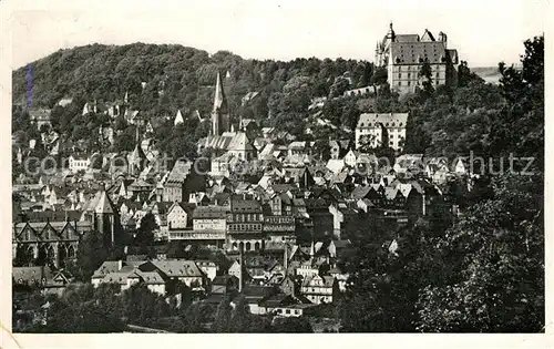 Marburg Lahn Panorama mit Schloss Kat. Marburg