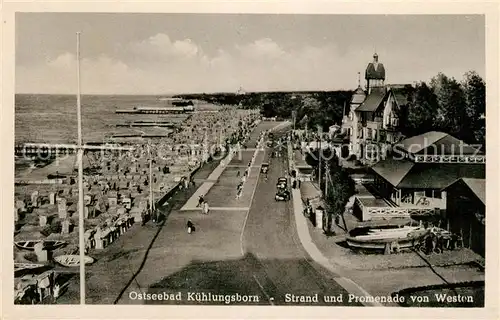 Kuehlungsborn Ostseebad Strandpromenade von Westen Kat. Kuehlungsborn