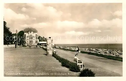 Kuehlungsborn Ostseebad Strandpartie mit Kinderheim Rostock Promenade Kat. Kuehlungsborn