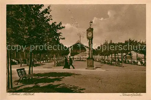 Ahlbeck Ostseebad Konzertplatz Standuhr Kupfertiefdruck Kat. Heringsdorf Insel Usedom