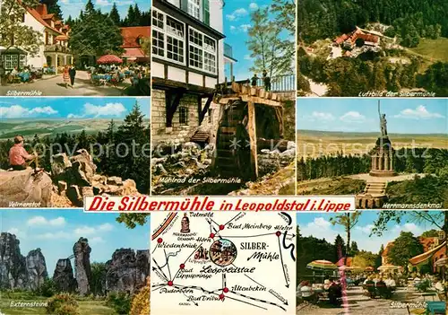 AK / Ansichtskarte Leopoldstal Lippe Waldhotel Silbermuehle Herrmannsdenkmal  Kat. Horn Bad Meinberg