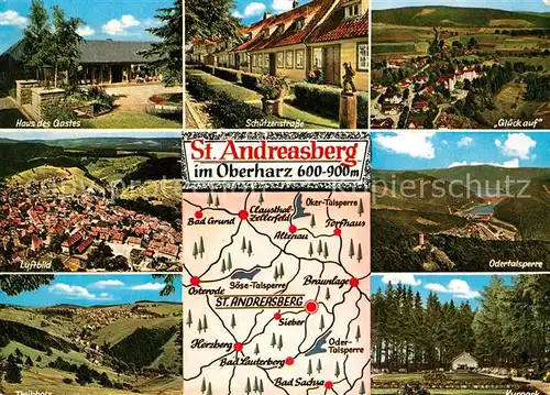 AK / Ansichtskarte St Andreasberg Harz Odertalsperre Glueck auf Fliegeraufnahme Kat. Sankt Andreasberg