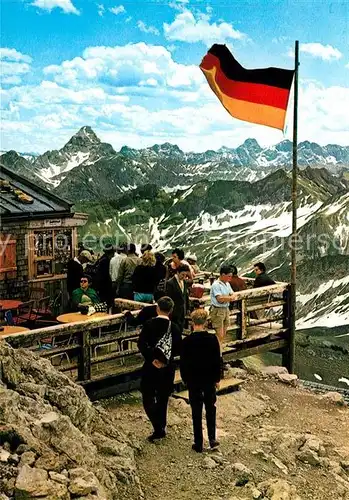 AK / Ansichtskarte Oberstdorf Allgaeuer Alpen Nebelhorn Gipfelhuette Kat. Oberstdorf