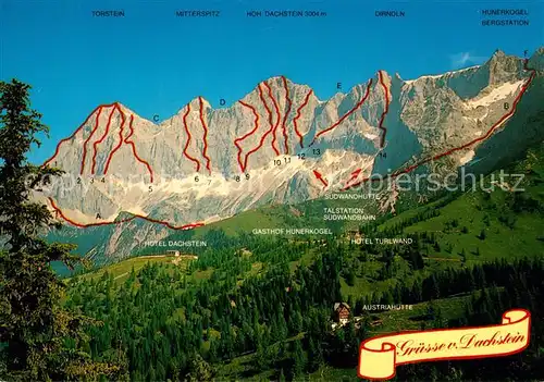 AK / Ansichtskarte Dachstein Gebirge Panoramakarte Kat. Oesterreich