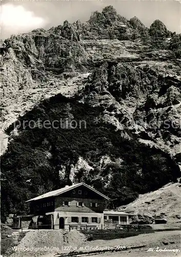 AK / Ansichtskarte Wimbachtal Huette mit Giessspitze Kat. Berchtesgaden