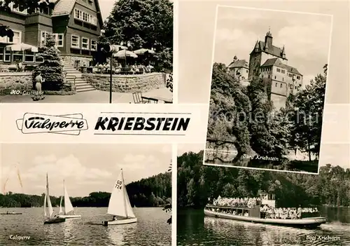 AK / Ansichtskarte Kriebstein Talsperre Boot HO Gaststaette Burg Kat. Kriebstein