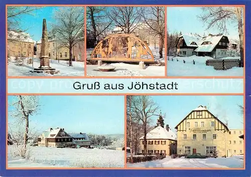 AK / Ansichtskarte Joehstadt Postmeilensaeule Schwibbogen Gaststaette Ferienheim Berghof  Kat. Joehstadt
