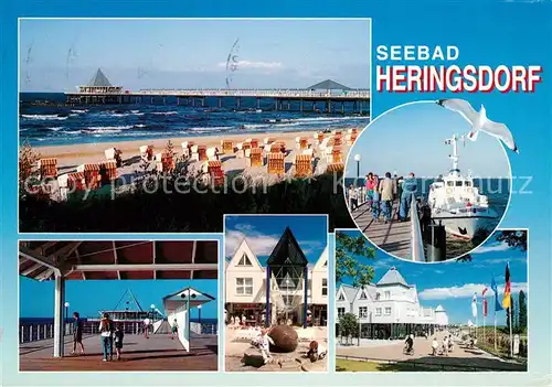 AK / Ansichtskarte Heringsdorf Ostseebad Usedom Insel Usedom Strand Seebruecke Hotelanlagen Kat. Heringsdorf