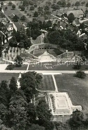 AK / Ansichtskarte Augst Fliegeraufnahme Augusta Raurica Roemisches Theater und Tempel auf Schoenbuehl Kat. Augst