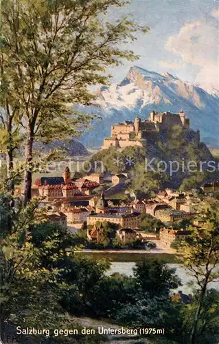 AK / Ansichtskarte Salzburg Oesterreich Festung Hohensalzburg mit Untersberg Kat. Salzburg