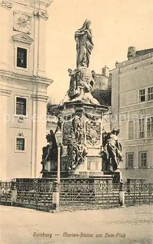 Salzburg Oesterreich Marien Statue am Domplatz Kat. Salzburg