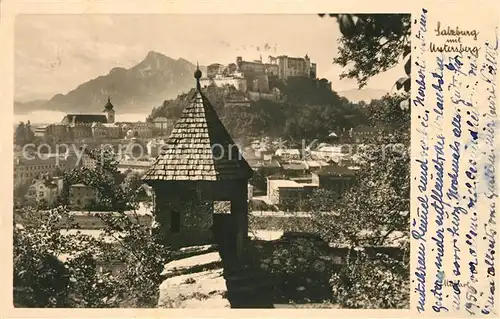 Salzburg Oesterreich mit Festung und Untersberg Kat. Salzburg