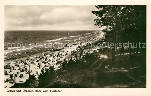 ueckeritz Usedom Panorama Blick vom Hochufer Strand Kat. ueckeritz Usedom