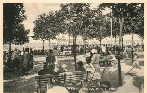 Ahlbeck Ostseebad Kurkonzert Blick zur Seebruecke Kat. Heringsdorf Insel Usedom