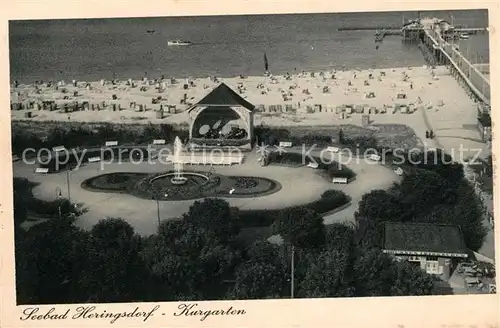 Heringsdorf Ostseebad Usedom Kurgarten Konzertpavillon Seebruecke Strand Fliegeraufnahme Kat. Heringsdorf