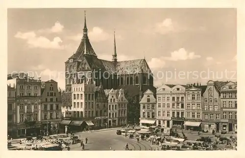 Rostock Mecklenburg Vorpommern Marktplatz Kirche Kat. Rostock