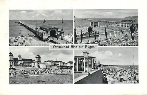 Binz Ruegen Seebruecke Kurhaus Strandleben Kat. Binz