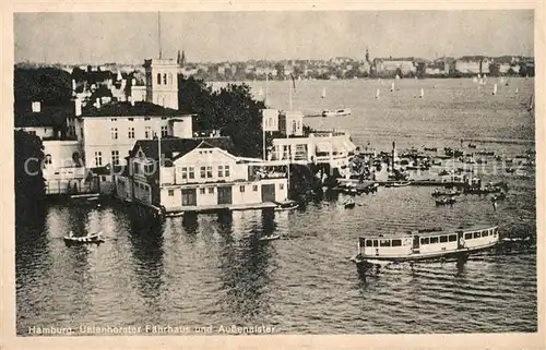 Uhlenhorst Faehrhaus und Aussenalster Dampfer Fliegeraufnahme Kat. Hamburg