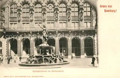 Hamburg Springbrunnen im Rathaushof Deutsche Reichspost Kat. Hamburg