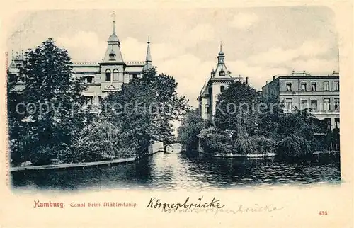 Hamburg Kanal beim Muehlenkamp Deutsche Reichspost Kat. Hamburg