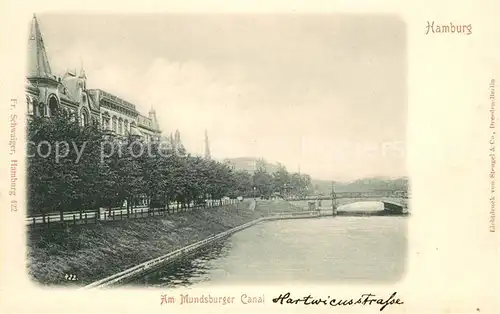 Hamburg Mundsburger Kanal Kat. Hamburg