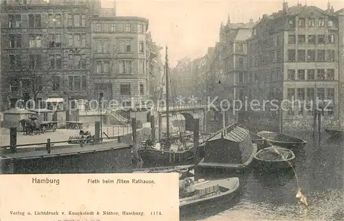 AK / Ansichtskarte Hamburg Fleet beim alten Rathaus Kat. Hamburg