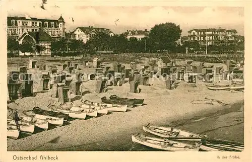 AK / Ansichtskarte Ahlbeck Ostseebad Strand in der Fruehe Kat. Heringsdorf Insel Usedom
