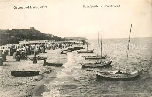 AK / Ansichtskarte Heringsdorf Ostseebad Usedom Strandpartie mit Familienbad Kat. Heringsdorf