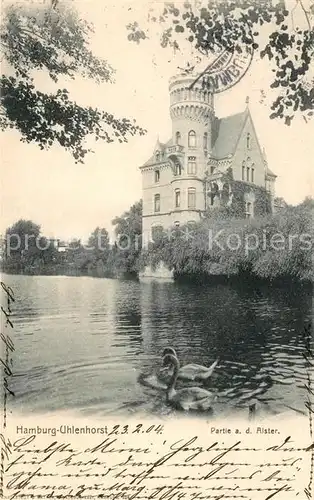 AK / Ansichtskarte Uhlenhorst Partie an der Alster Schwaene Kat. Hamburg