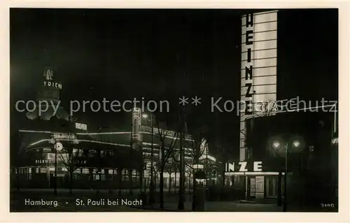 AK / Ansichtskarte St Pauli bei Nacht Kat. Hamburg