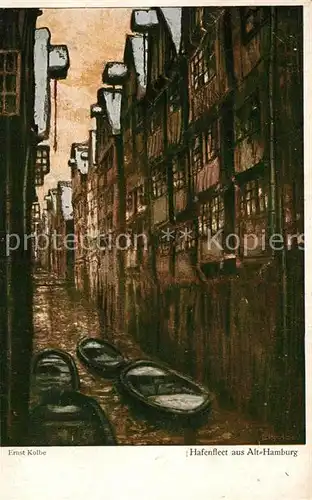 AK / Ansichtskarte Alt Hamburg Hafenfleet Kolbe Kuenstlerkarte Litho Serie Heimatbilder Deutscher Kunst Kat. Hamburg