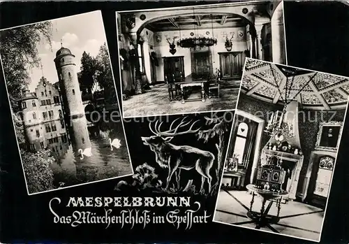 AK / Ansichtskarte Mespelbrunn Maerchenschloss Spessart Kat. Mespelbrunn