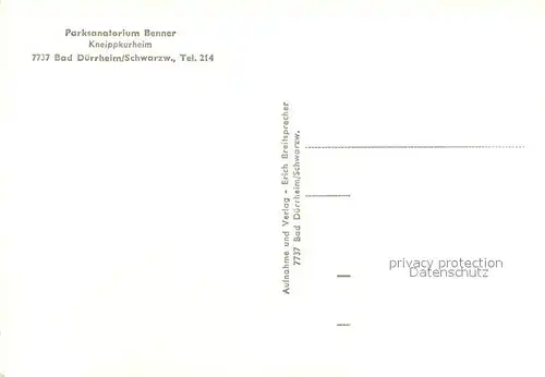 AK / Ansichtskarte Bad Duerrheim Parksanatorium Benner Winter Kat. Bad Duerrheim