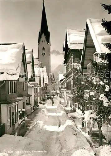 AK / Ansichtskarte Oberstdorf Kirchstrasse Hotel Loewen Winter Kat. Oberstdorf