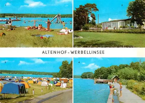 AK / Ansichtskarte Altenhof Werbellinsee Strand Campingplatz FDGB Erholungsheim Strandpavillon 